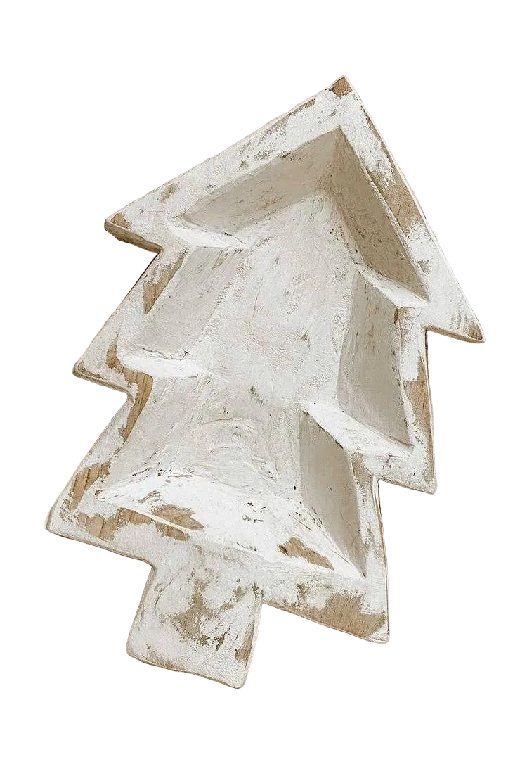 Bol en bois en forme de sapin blanc pur, fait main au Mexique