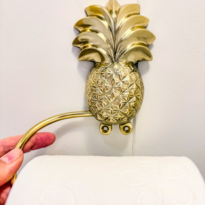 BALI Brass Pineapple Toilet Roll Holder