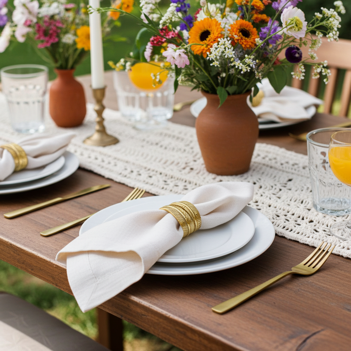 Anneau de serviette en plume de Bali