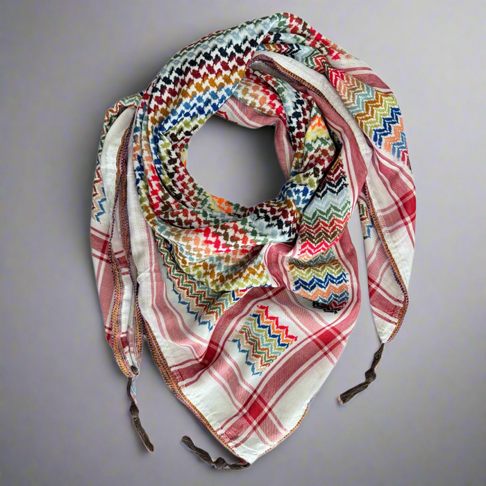 Vibrant White Kufiya (Keffiyeh) | Made in Jordan