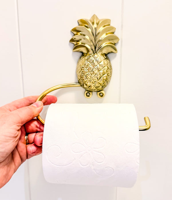 BALI Brass Pineapple Toilet Roll Holder