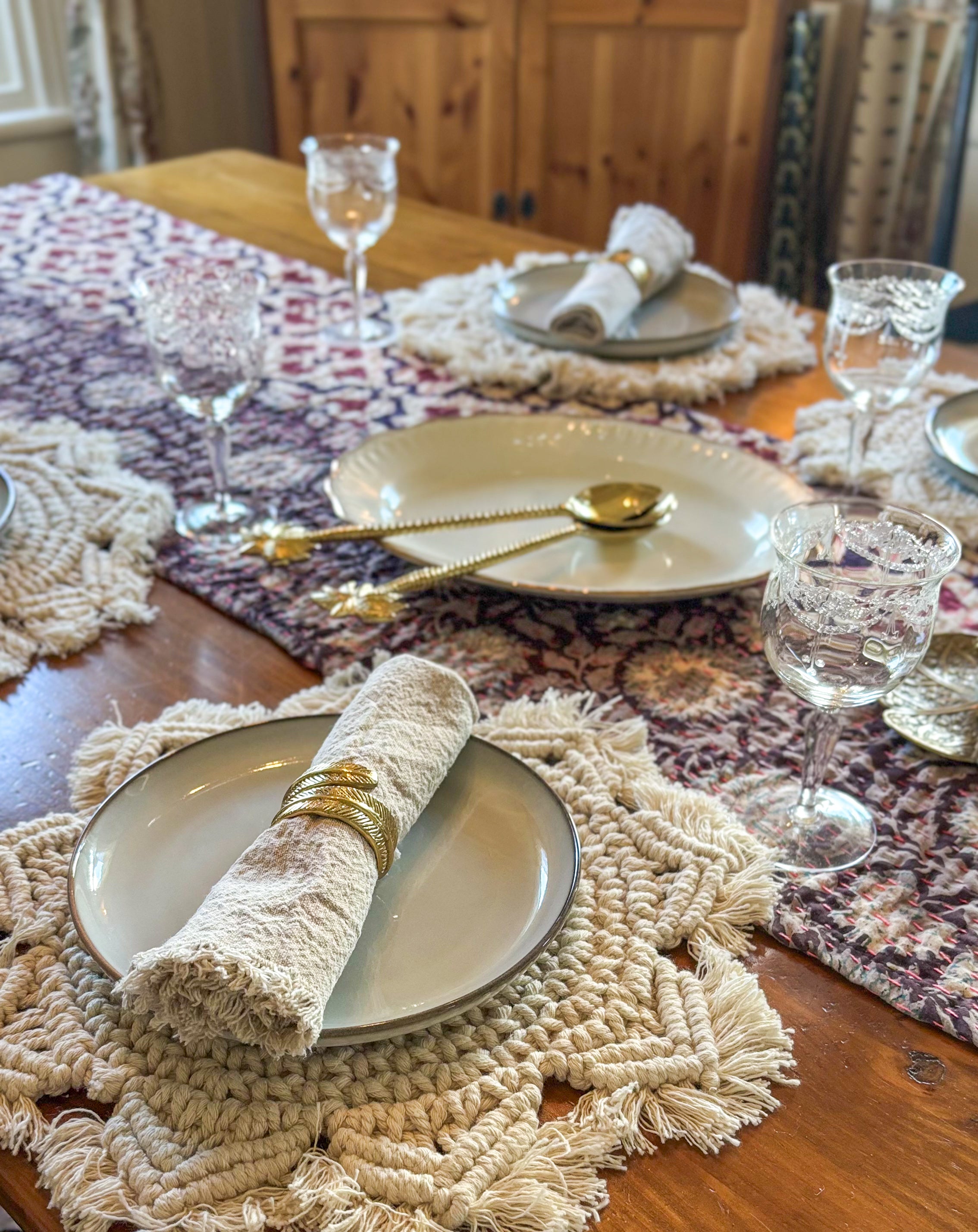 Anneau de serviette en plume de Bali