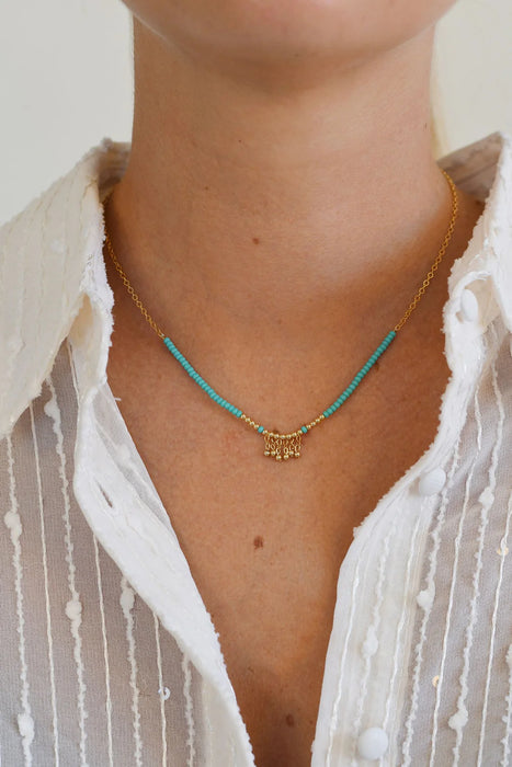 Eclectic Olakira Necklace – TURQUOISE/GOLD