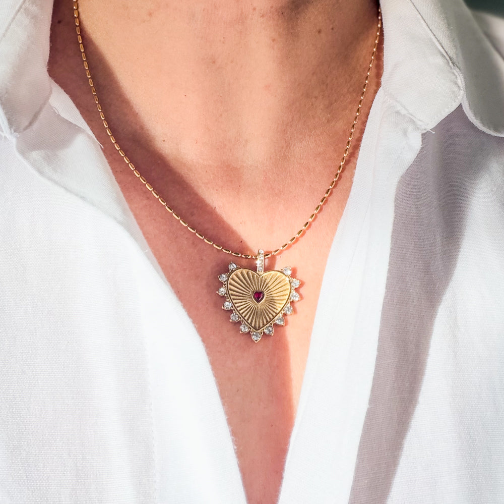 Collier Cœur de Rubis – Or 18K -Canada