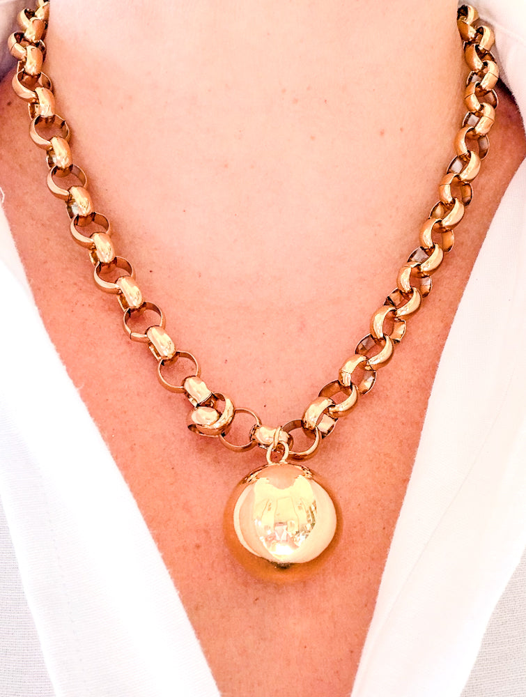 Collier Sphère en Acier Plaqué Or 18K - Canada