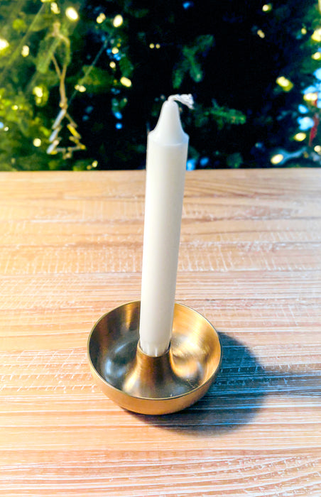 Japan: Brass candlestick
