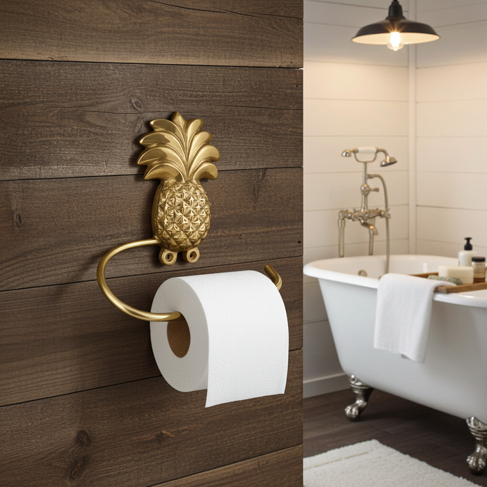 BALI Brass Pineapple Toilet Roll Holder