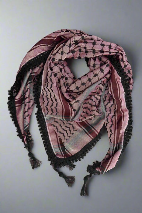 Echoes – Deep Maroon Kufiya (Keffiyeh) | Made in Jordan
