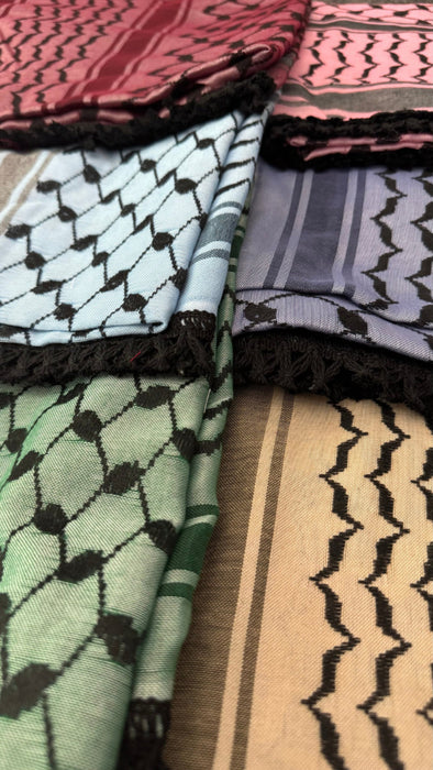 Echoes – Earthy Beige Kufiya (Keffiyeh) | Made in Jordan - *livraison seulement*