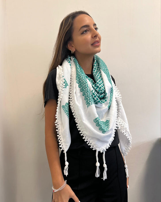 Bold Green Kufiya (Keffiyeh) | Made in Jordan