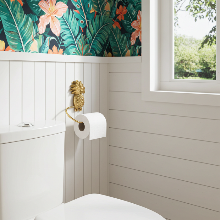 BALI Brass Pineapple Toilet Roll Holder