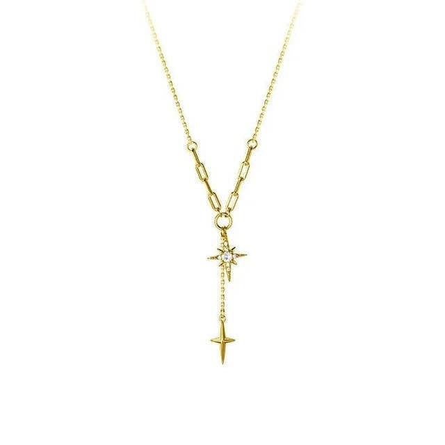 Steller Star - Collier en acier doré 14K- Canada