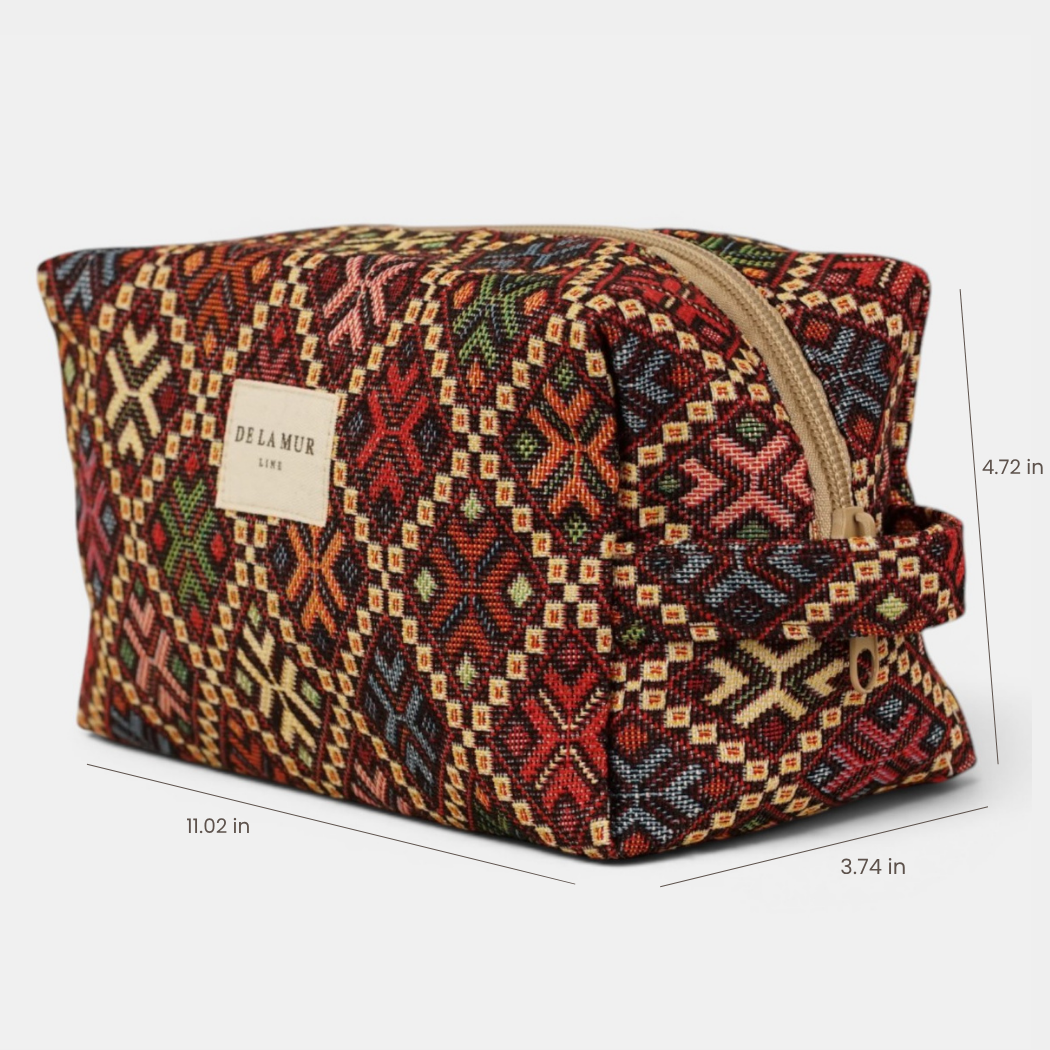 Trousse de maquillage carrée géométrique – Multicolore - d’Espagne