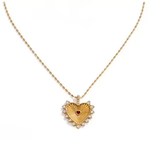 Collier Cœur de Rubis – Or 18K -Canada