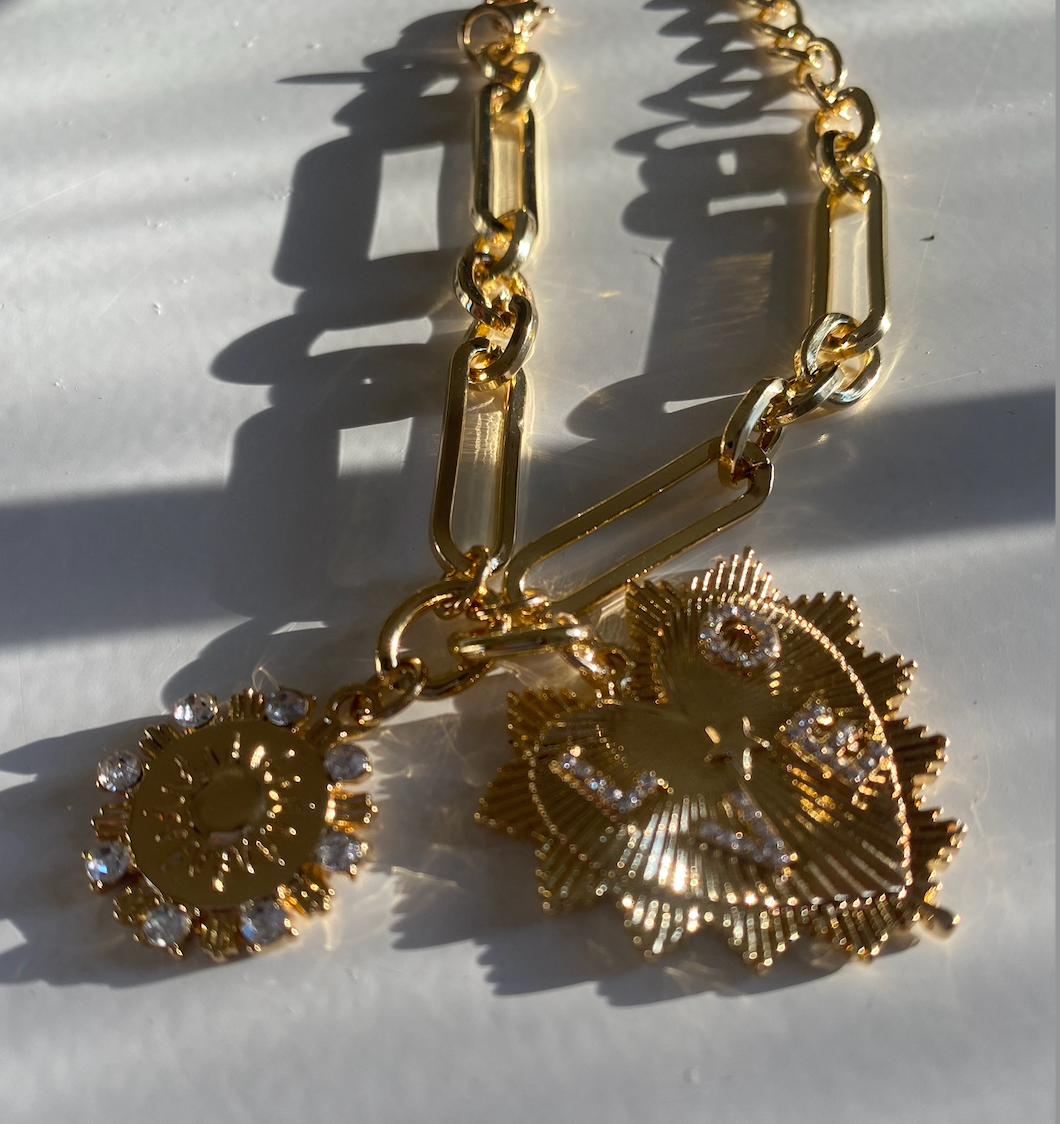 Breloque en forme de cœur, bracelet en acier inoxydable 14k- Canada