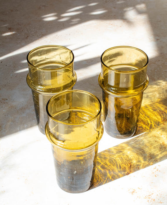 Petits Verres Beldi marocains couleur Ambre