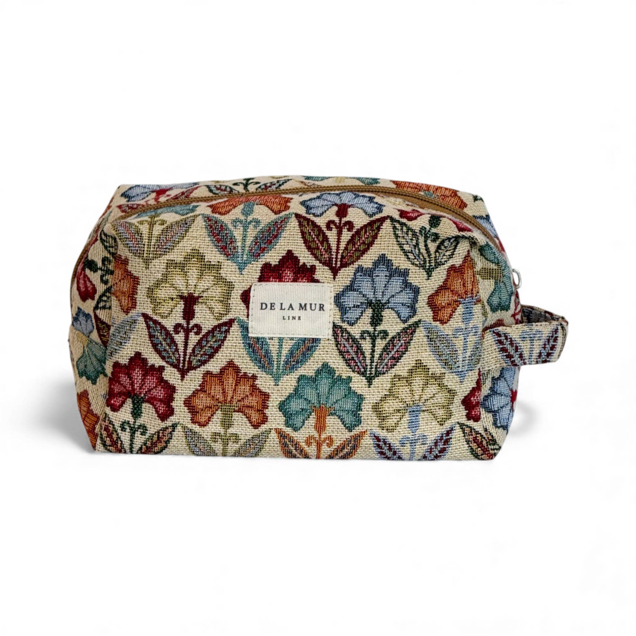 Trousse de maquillage carrée florale