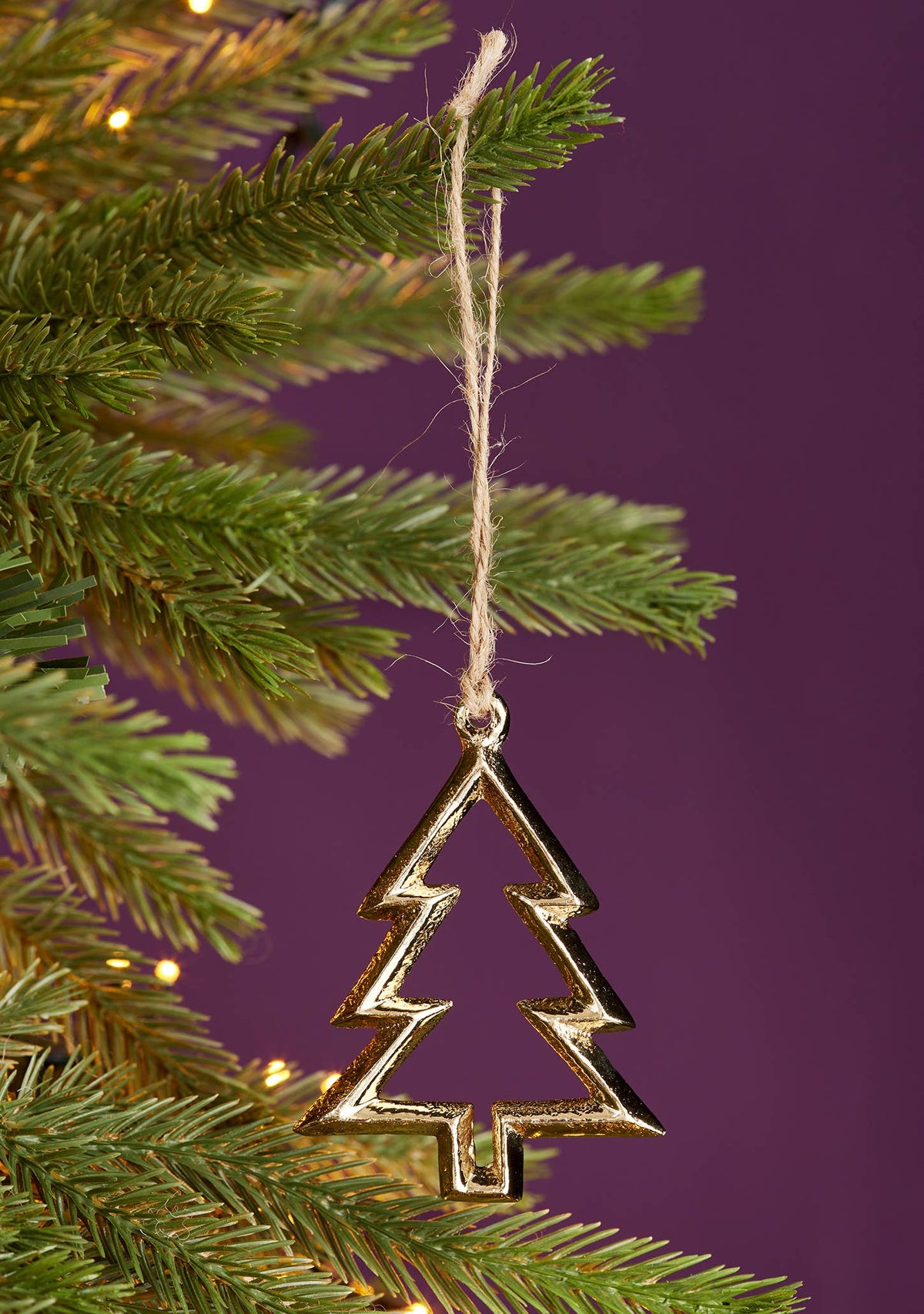 Décoration de sapin de Noël finition or, aluminium recyclé