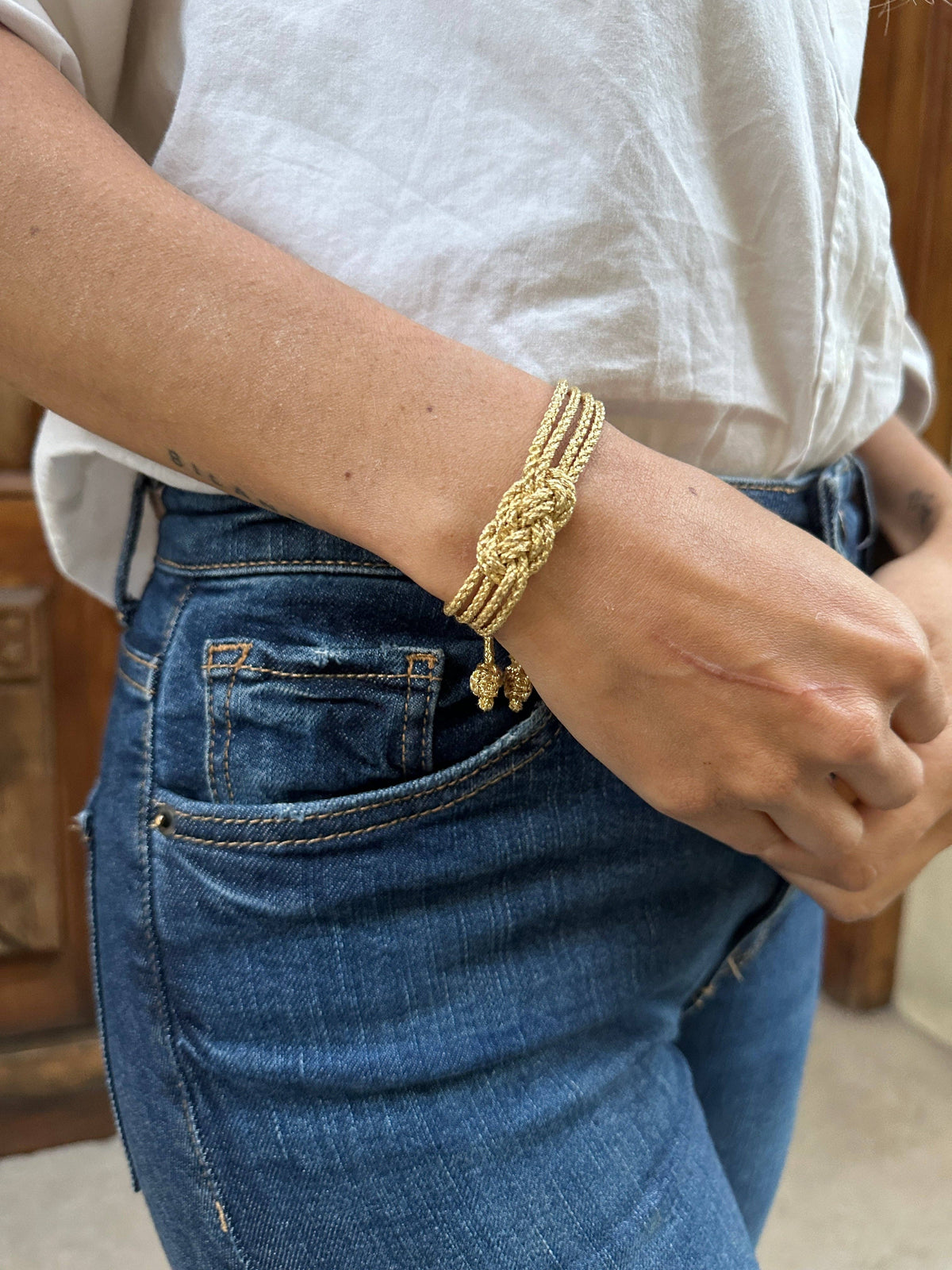 Bracelet Amina noeud petit or - Maroc