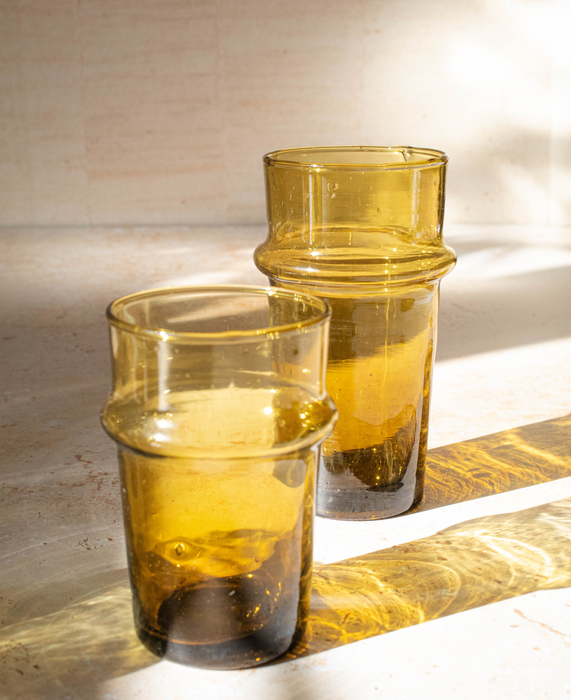 Petits Verres Beldi marocains couleur Ambre
