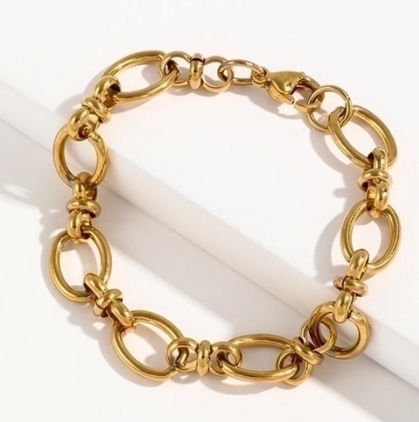 Bracelet en acier Rope and Link 14K or étanche -Canada