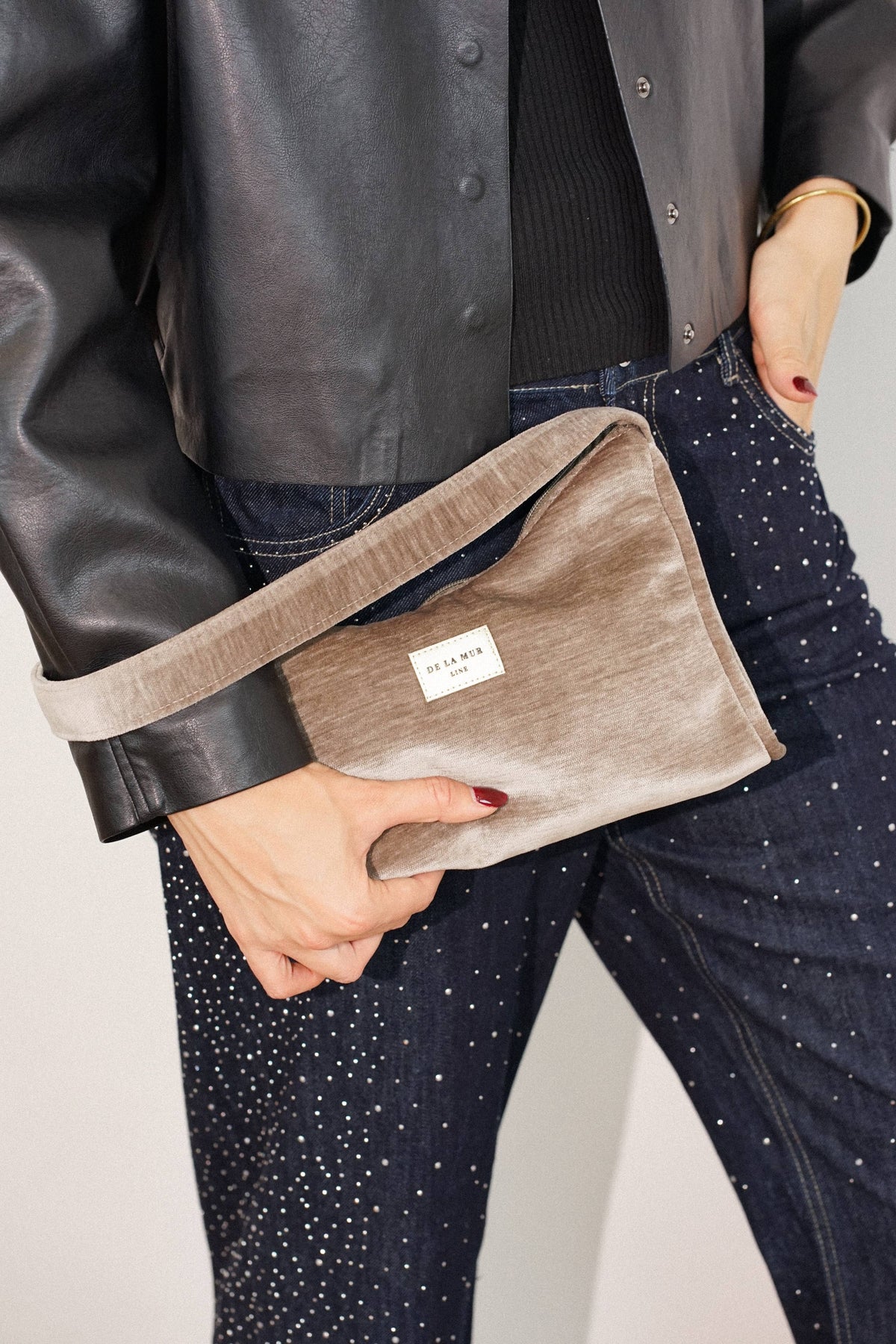 Petit sac de soirée en velours – Marron - d’Espagne