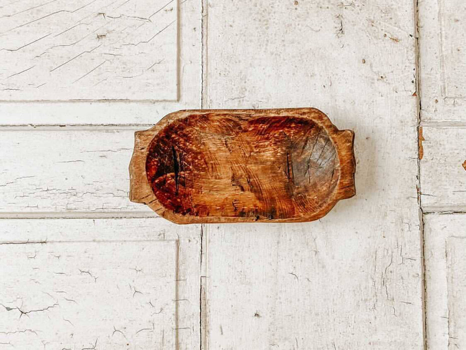 Mexico Hand-carved bowl with handles, farmhouse decor #B - 7.7