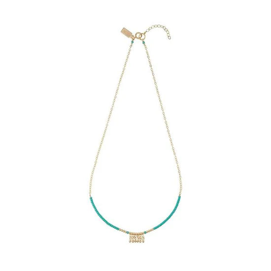 Collier en turquoise et or- Tanzanie