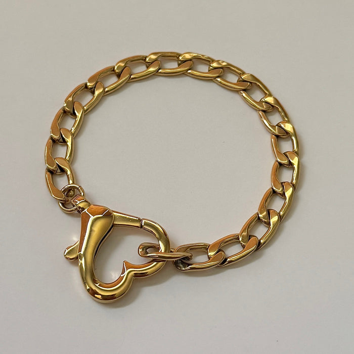 Bracelet Saiba à Fermoir Cœur – Or /Saiba Heart Clasp Bracelet- Gold